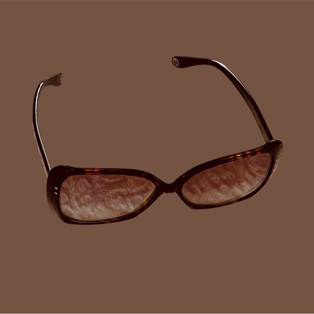GUCCI Brown Gradient Turquoise-002 Butterfly Ladies Sunglasses | OS | Preowned - Picture 2 of 15